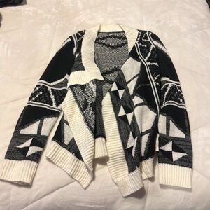 White and black cardigan